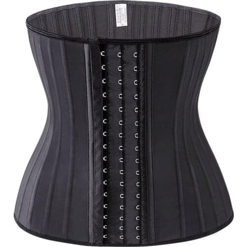 100% Latex Waist Trainer Corset 25 Steel Boned Belly Slimming Underwear Belt Waist Cincher Sheath Body Shaper Modeling Strap