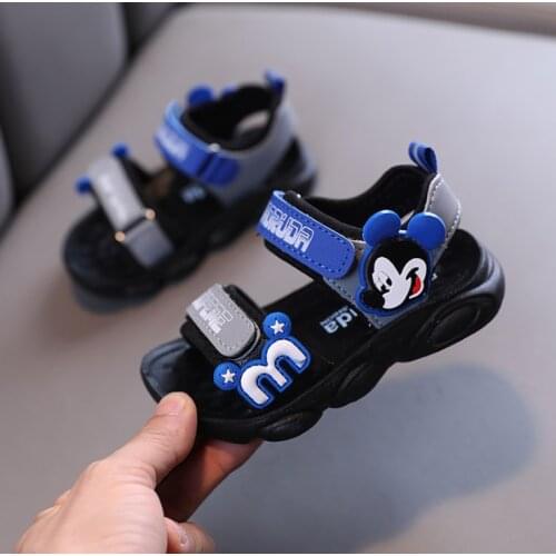 Summer Baby Boys Non-slip Beach Shoes Girl Open Childrens Sandal Mickey Boy Shoes Student Soft Toddler Kids Sandals