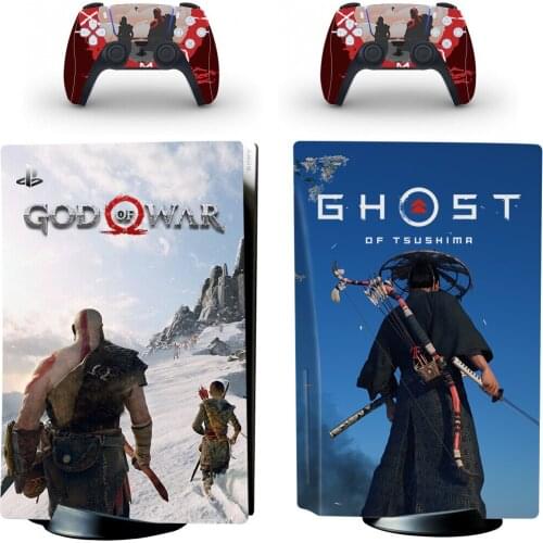 Ghost PS5 Disc Edition Skin Sticker for Playstation 5 Console & 2 Controllers Decal Vinyl Protective Skins Style 1