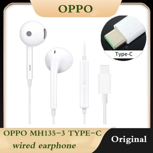 OPPO MH135 TYPE-C Plug Earphone With Microphone For Reno r15 r17 FIND X A1 A3 A5