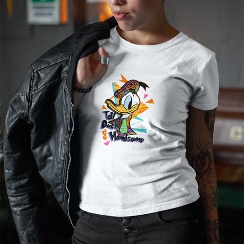 Disney Summer New Products Women T-shirts Fashion Outdoor Darkwing Duck Cartoon Printing Harajuku Style T Shirts Female Dropship