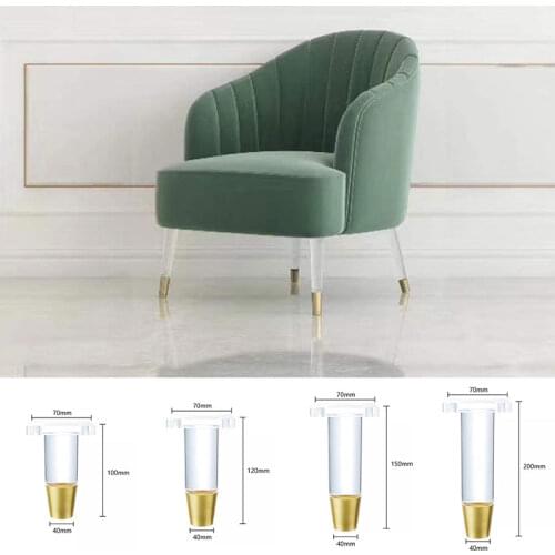 1PC Acrylic Furniture Feet Transparent Leveling Support Legs Strong Plastic Replacement Parts Stool Chair Home Decor