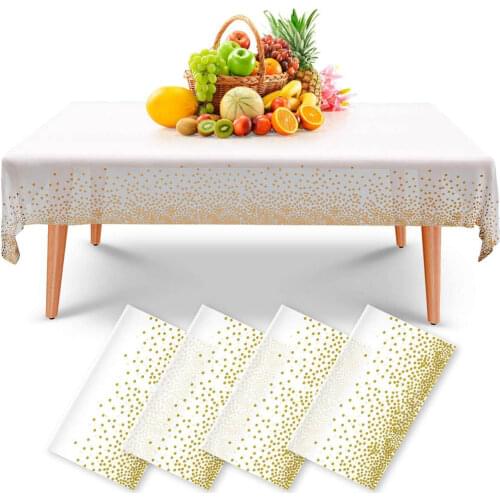 Bronzing Disposable Tablecloth Golden Rose Gold Silver High-End Tablecloth Birthday Wedding Party Decoration