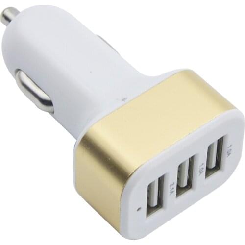 Autolader Met Backlight Voor 3 Usb-poorten, usb Adapter In De Sigarettenaansteker Dc 12 V/24 V, 2.1A/1A DD