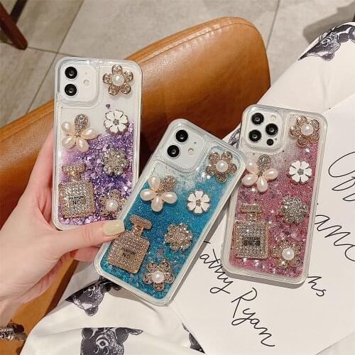 Luxury 3D Shiny Diamond Phone Case For Samsung Galaxy S21 Plus S20 Ultra S10 S9 S8 Note 20 Pro Shockproof Flowers Cover Fundas