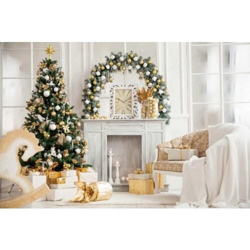 Christmas Backdrop Baby Shower Newborn Wedding Party Decoration Xmas Tree Ball Background Photography Photo Booth Studio Props