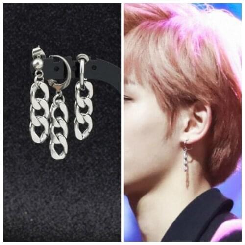 1 pc Kpop boys Stud Earrings Punk Vintage Infinite Knot Fashion Earrings men unisex jewelry Fans for boyfriend