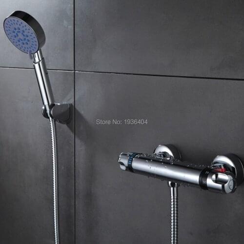 Shower Faucets thermostatic mixing valve Temperature Control Spool Shower Valve Mixer Tap Faucet Shower Wall Mounte Faucet TR519