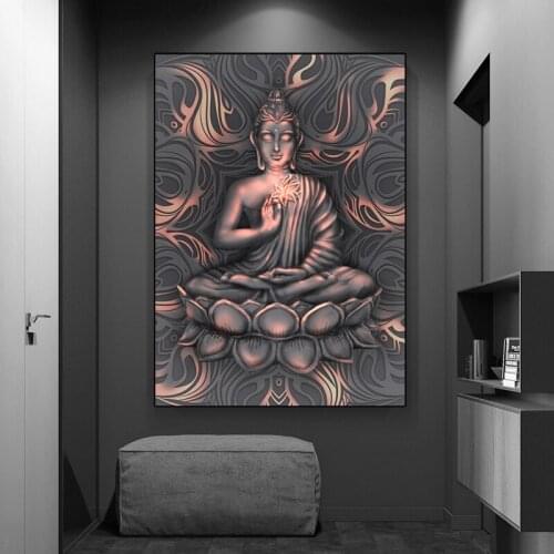 Modern Buddha Statue Canvas Painting Religious God Buddha Posters and Prints Wall Pictures for Living Room Home Decoration