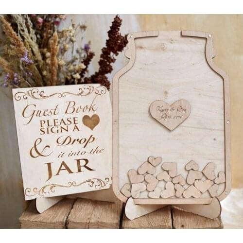 Wedding Guest Book Drop Box, Custom Guest Book, Jar Drop Box Personalized