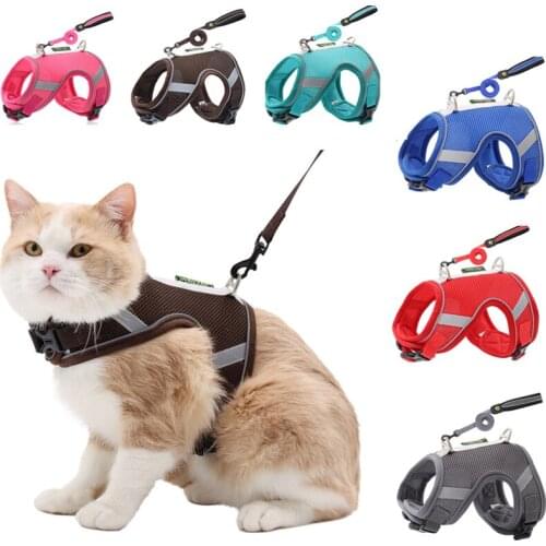 Cat Harness and Leash Set Reflective Kitten Puppy Dogs Jacket Mesh Pet Clothes for Small Dogs Pet Chihuahua Yorkies Pug