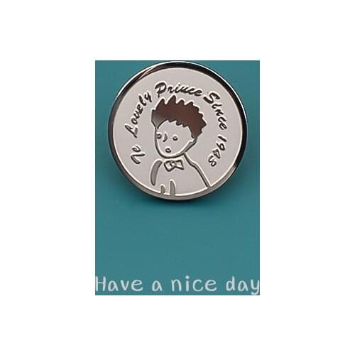 Trend Little Prince Pin Cute Round Badge Anime Pins For Clothes Backpack Brooch Personality Charms Designer Jewelry Couple Gift