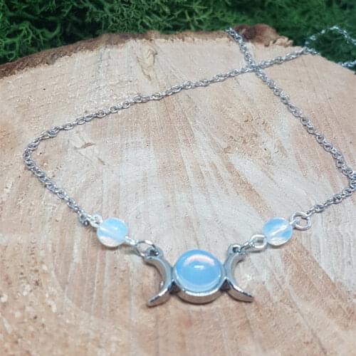 Triple Moon Goddess Necklace Moon Goddess Witchcraft Pagan Jewelry Witch Jewelry Girl Fashion Gift