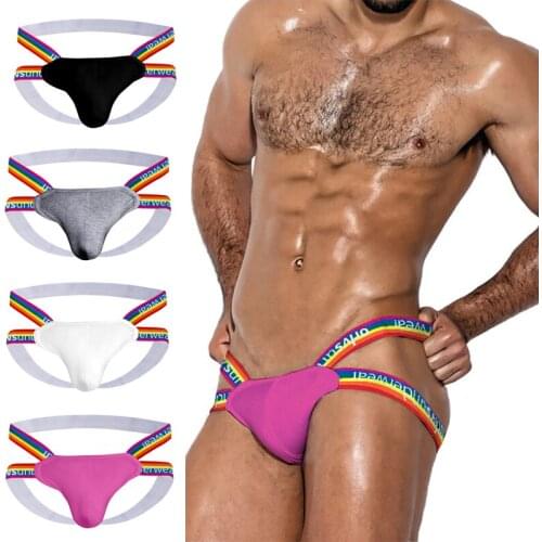 ORLVS rainbow thong sexy low waist cotton sexy double-butyl air-permeable t pants without taking off the underpants