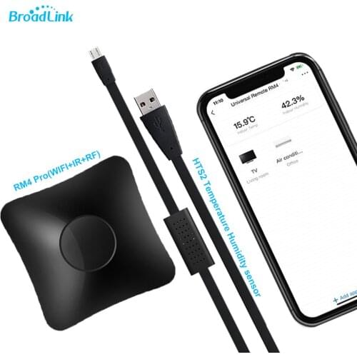 Broadlink RM4 Pro Universal Smart Remote Controller support alexa Smart Home HTS2 Temperature Humidity sensor For iOS Android