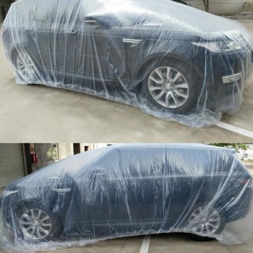 Universal Car SUV Body Rain Dust Snow Garage Cover Plastic Temporary Disposable