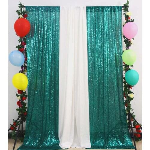 Sequin-Curtains-2-Panels-Green Fabric Backdrop Curtain Shimmer Sequin Backdrop Background for Photo Graduation-C0812