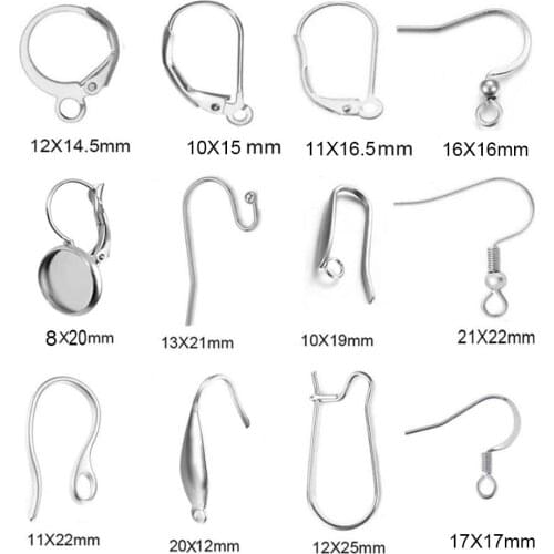50pcs Stainless Steel Jewelry French Earring Hooks Findings Not Allergic Ear Hook Earrings Clasps For DIY Jewelry Making