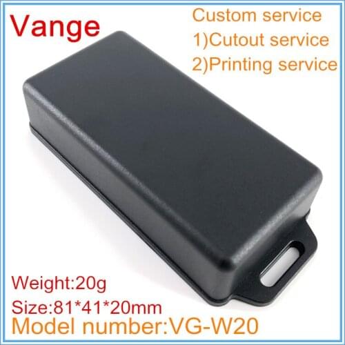 10pcs/lot wall hanging electronic project box ABS plastic material enclosure case diy 81*41*20mm for module equipment
