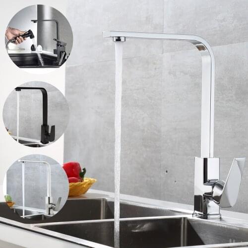 2022 Kitchen Faucets Sink Water Faucet 360 Rotation Swivel Faucet Mixer Single Holder Single Hole Black Matte Mixer Tap