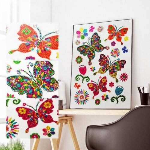 Diamond Art Painting Flowers Butterfly 5D DIY Cross Stitch Crystal Special Shaped Diamond Painting By Number Kits Home Decor