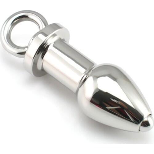 Silver Ring Tail Metal Anal Shower Enema Water Nozzle Plug Head Enema Anal Cleaning Anal Plug Sex Toys Stainless Steel Butt Plug