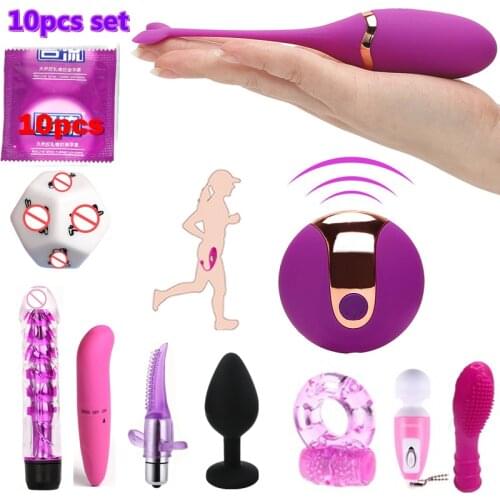 10pcs set Wireless Remote Control Vibrating Egg Vagina Vibrator Sex toys for Women Exercise Kegel Ball G-spot Massage Dildo