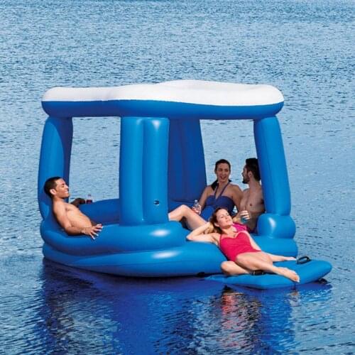 4 -6 Person Adult Large Pool Floats Inflatable House Castle Pool Floatie Giant Water River Lake Floats Swimming Pool Toys