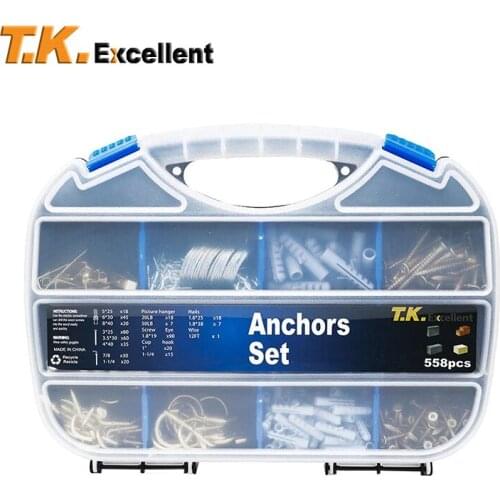 Household Repair and Hanging Kit, Screws, Anchors, Cup Hooks and Picture Hangers,546 Pcs