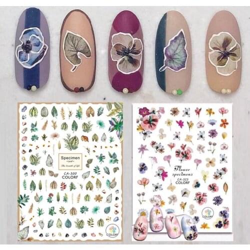 CA-355-349-348-300-77 autum flower 3d nail art stickers decal template diy nail tool decorations