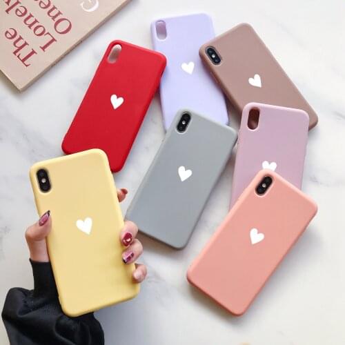Cases For Samsung Galaxy Note S20 S21 20 Ultra FE S11 A20E A50 A50S A30S A21S S10 E Plus Pro Lite Candy Color Love Heart Fundas