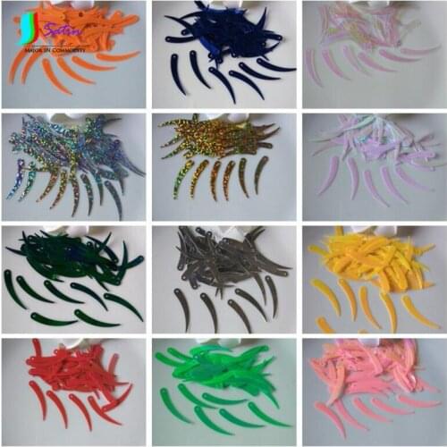 Colorful Sickle,Ivory Shape Home Curtain Bag Shoe Hat Clothes Show Clothes Decorate 1-hole Sequins Crafts 1200pcs 5*32mm A0190L