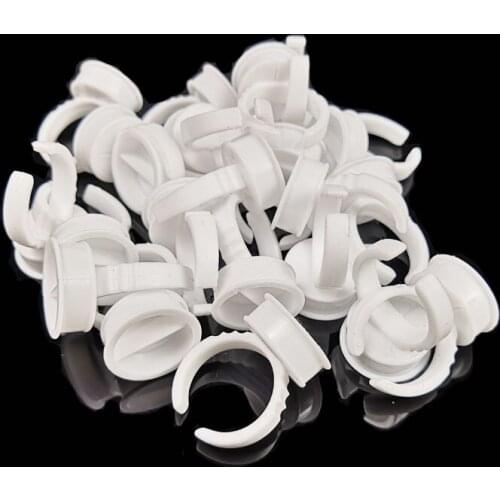 100Pcs Eyelash Extension Glue Rings Adhesive Eyelash Pallet Eyelash Extension Glue Holder for Eyelashes Extension Tattoo Pigment
