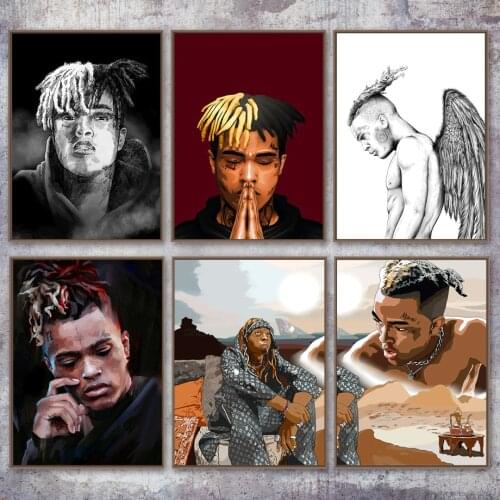 Home Decor HD Prints Nordic Style XXXTentacion Rapper Painting Wall Artwork Canvas Modern Picture Poster Modular For Living Room