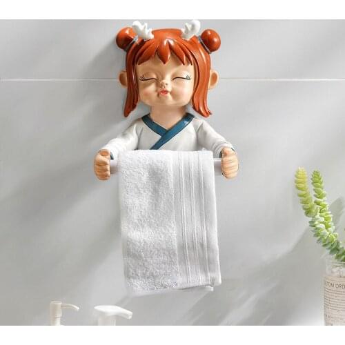 Home Resin Cartoon Toilet Paper Holder Rack Waterproof Wall-Mounted Toilet Tissue Box Roll Paper Storage Box Bathroom Hardware