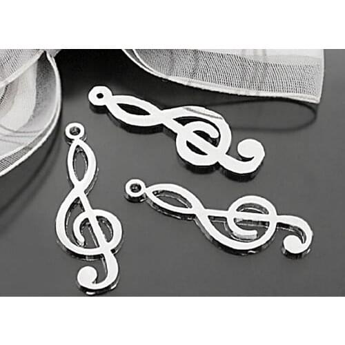 E236)20 pieces 33x11mm Stainless Steel Color Alloy Music Symbol Charms Pendants Diy Jewelry Findings Accessories Wholesale