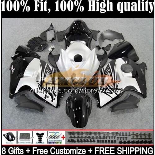 Injection For SUZUKI Hayabusa GSXR1300 96 97 98 99 00 01 20CL.12 GSXR 1300 CC 2002 2003 2004 2005 2006 2007 Fairing Silver black