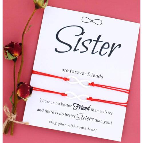 Infinite Wish Bracelet Big Sister Friendship Infinite Bracelet Infinite Sister Card Wish Bracelet Sisters Forever Friends Gift
