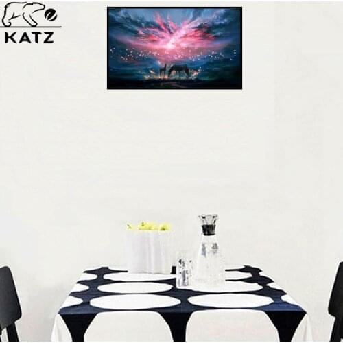 Aurora Landscape Diamond Painting Fawn Embroidery Crossing Diy Animal Painted Mosaic Art Gift Embroidery Home Decoration