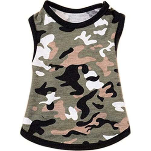 Summer Pet Clothing Camouflage Vest Cool Breathable Dog Vest Cute Printed Puppy Dog T-shirt for Small and Medium Dogs