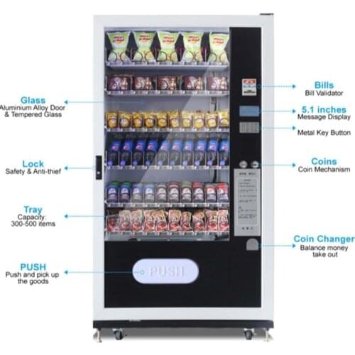 Multifunction vending machine snack/cold beverage vending machine drink vending machine