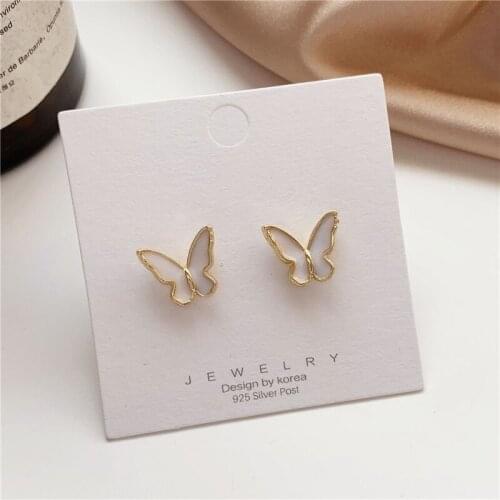 Fashion Exquisite Cute Butterfly Stud Earrings Korean Elegant Small Bowknot Earrings for Women Girls Ear Jewelry Gift Wholesale