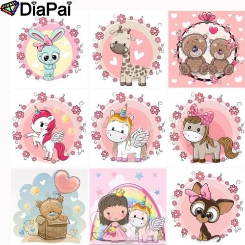 DIAPAI 5D DIY Diamond Painting Full Square/Round Drill "Cartoon animal horse" 3D Embroidery Cross Stitch 5D Decor Gift