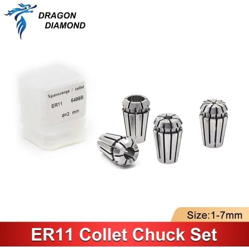 15pcs ER11 Spring Collet Set 1mm-7mm Clamp Tool Holder for CNC Machine Engraving Milling Metalworking Tool Accessories