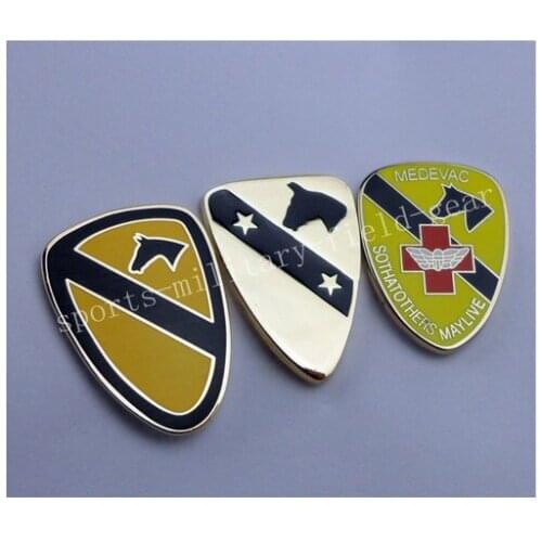 Three US Army Csib 1st Cavalry Division Hat Lapel Pin Us Cavalry Badge Military armyshop2008