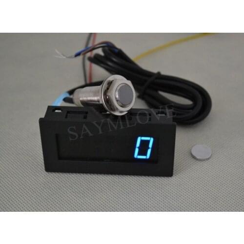 New Blue LED Tachometer RPM Speed Meter + Hall Proximity Switch Sensor NPN