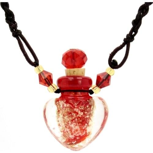 Aromatherapy Heart Gold Sand Essential Oils Perfume Bottle Diffuser Pendant Women Long Perfume Sweater Necklace Jewelry Christma