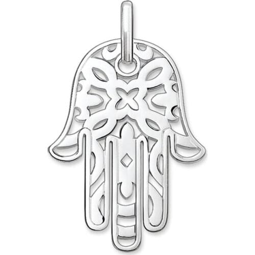 Silver Plated Fatimas Hand Bergamot Pendants Fit Chains Necklace, European Most Fashion Glam Pendant Jewelry Gift for Women Men