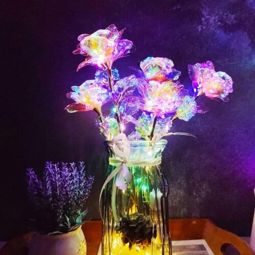 1PC Rose with Branch Led Light Flower Decoration Mood Light For Valentines Day Birthday Gift