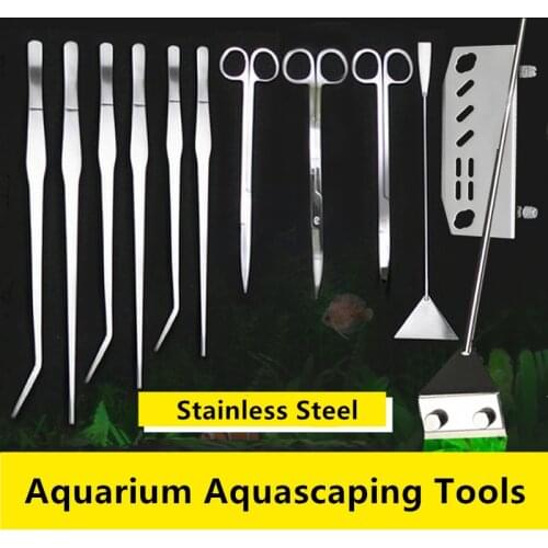 Aquarium Scissor Tweezers Spatula Tool Stainless Steel Aquatic Plants Aquascaping Tools for Fish Starter Kits & Aquariums Tank